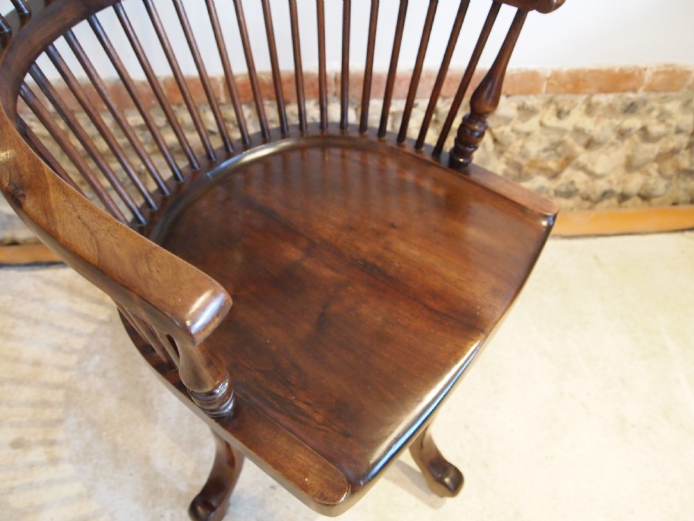 Chair fine Victorian swivel desk office chair Walnut c1890 View VIII