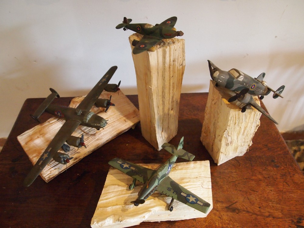 World war II planes scratch built naive folk art toys c1940