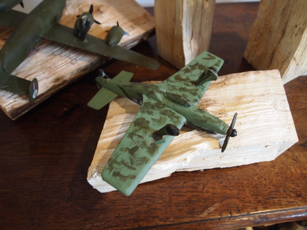World war II planes scratch built naive folk art toys c1940 View X