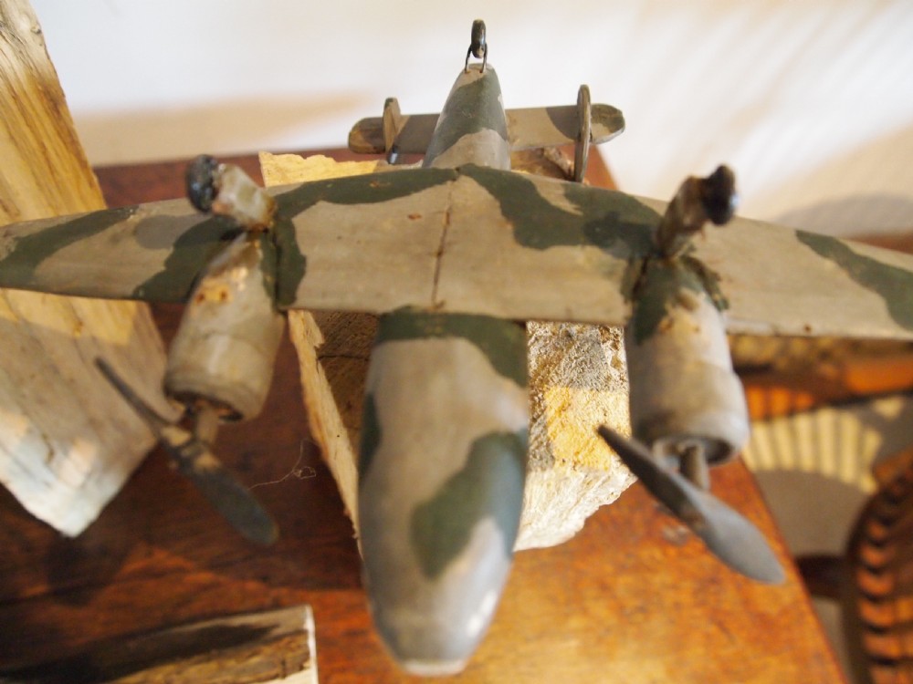 World war II planes scratch built naive folk art toys c1940 View XII