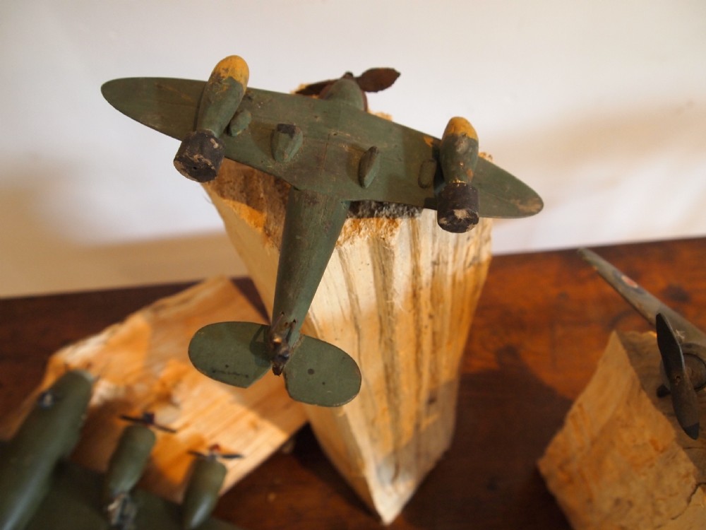 World war II planes scratch built naive folk art toys c1940 View XIII