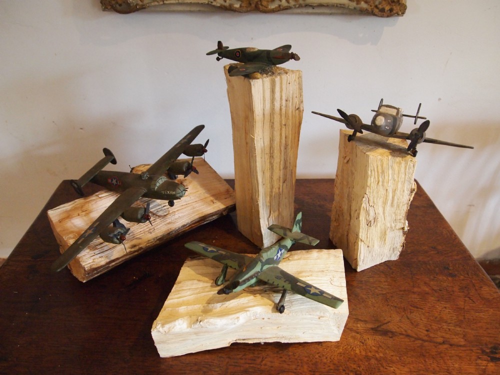 World war II planes scratch built naive folk art toys c1940 View XIV