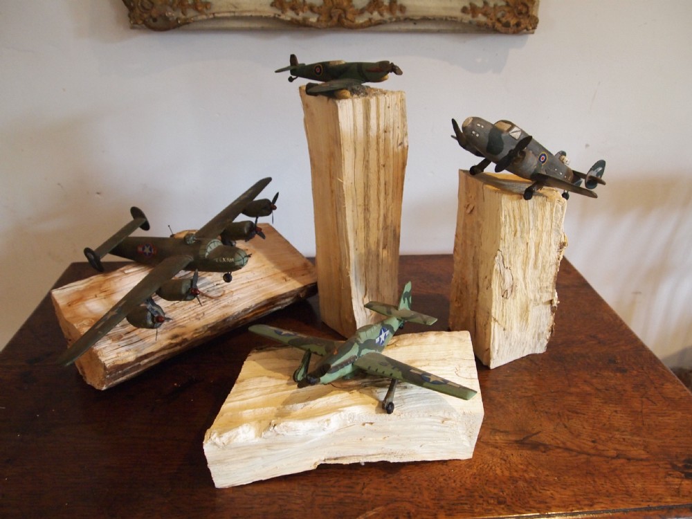 World war II planes scratch built naive folk art toys c1940 View XVI