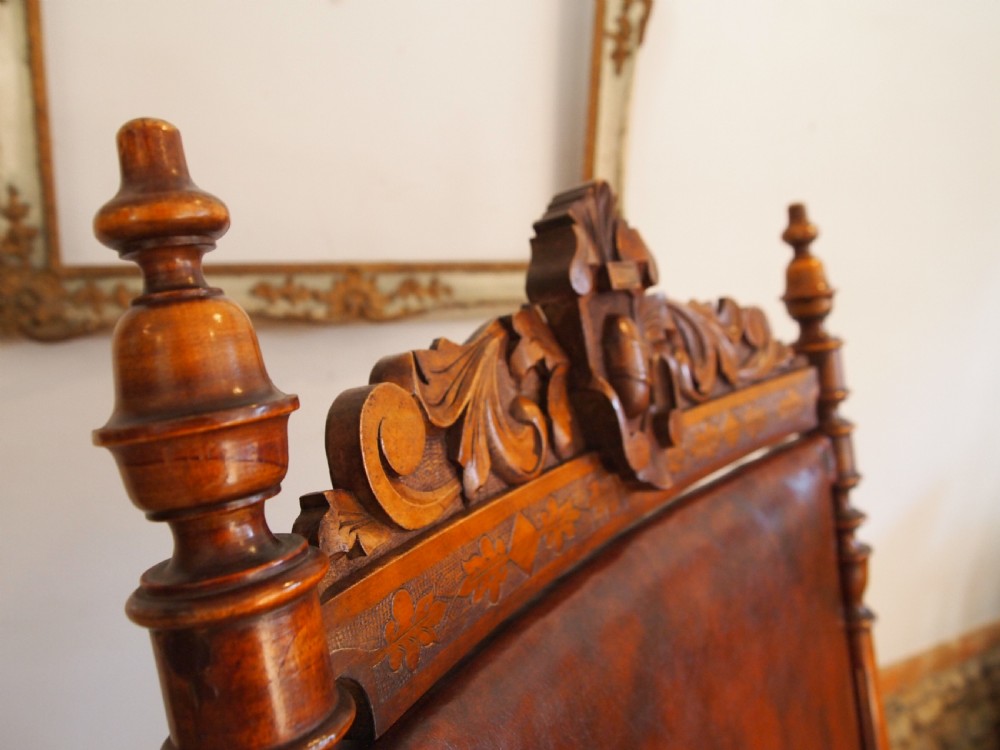 Chair rocking the finest Walnut & leather Victorian rocking chair c1880 View XIII