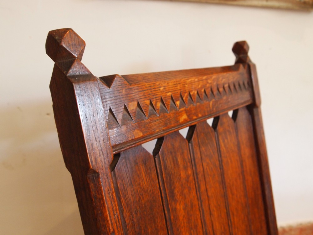 Chair Arts and Crafts Gothic Oak Pugin influenced c1880 View II