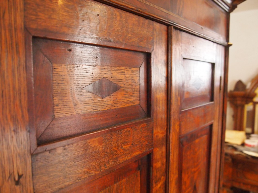 Cupboard corner Fine quality George III Oak and Mahogany c1780 View X
