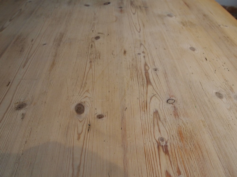 Table Edwardian Pine scrub top refectory dining table c1910 View VII