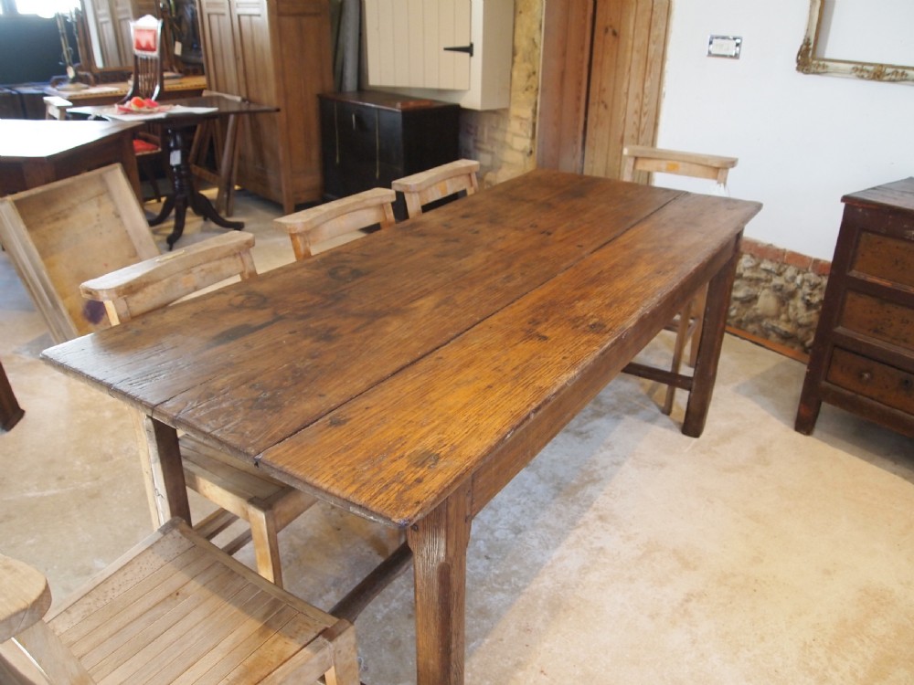 Table French Oak refectory farmhouse dining c1800 View V
