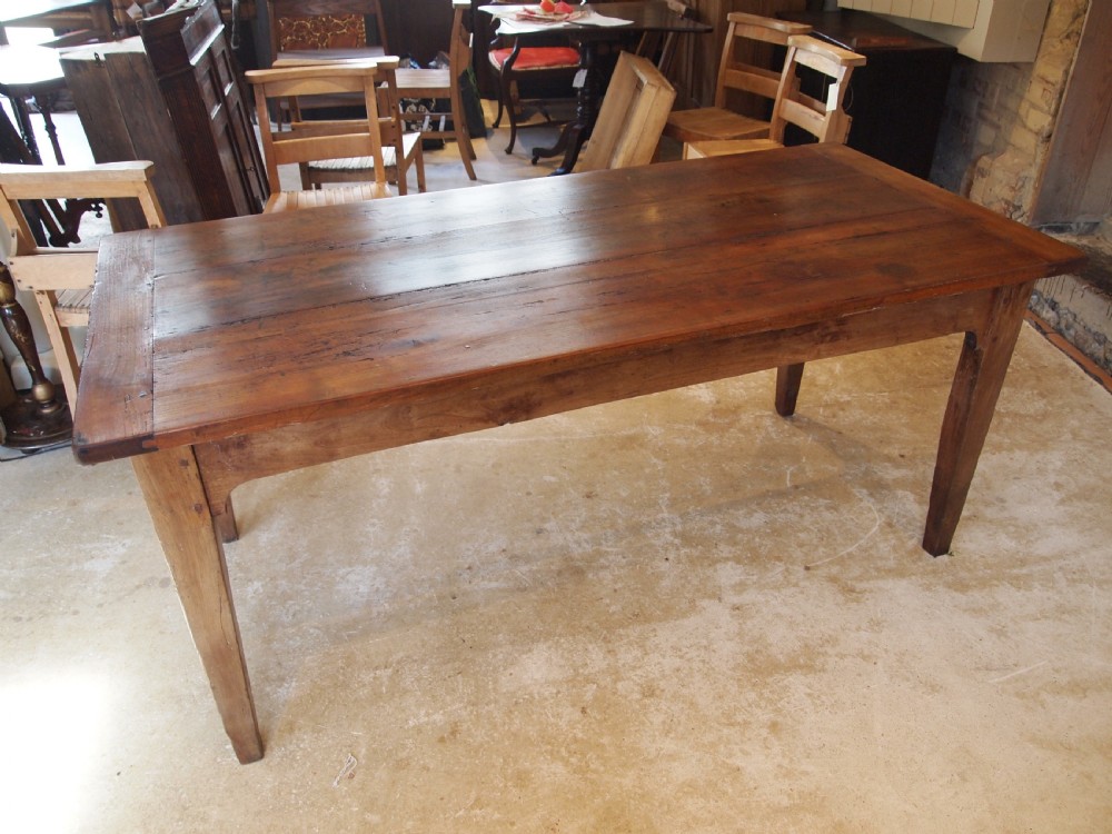 Table French Cherry wood refectory farmhouse dining c1850 View V