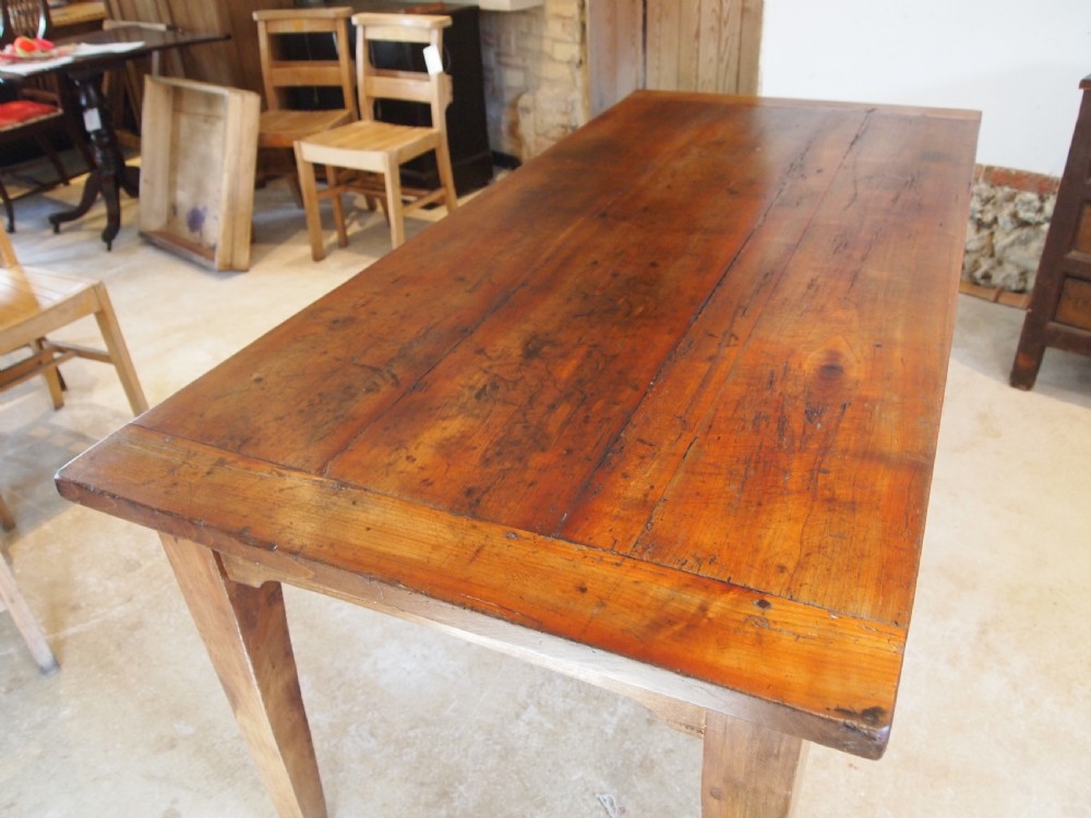 Table French Cherry wood refectory farmhouse dining c1850 View IX