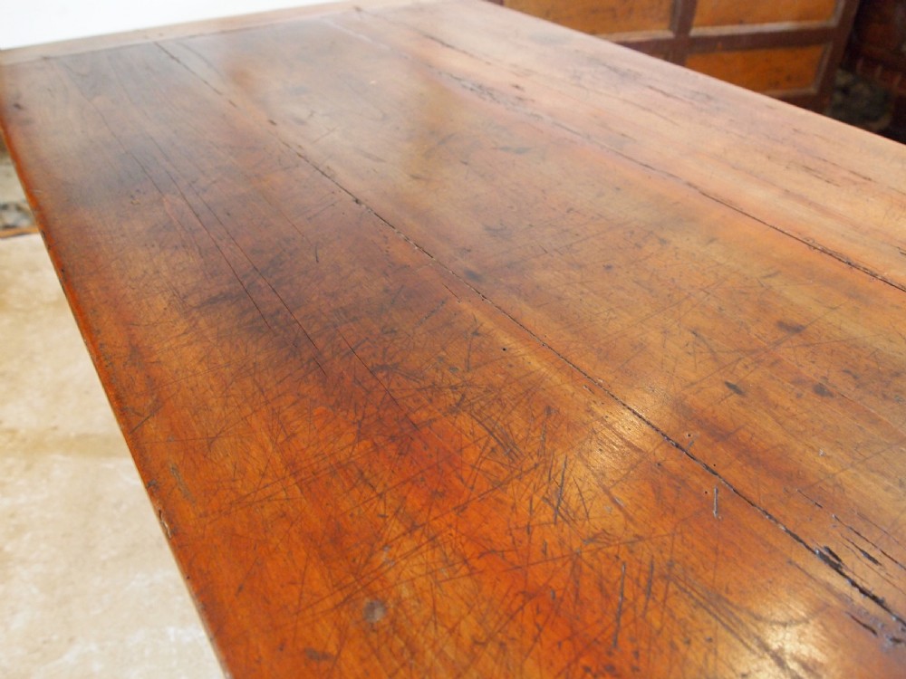 Table French Cherry wood refectory farmhouse dining c1850 View XII