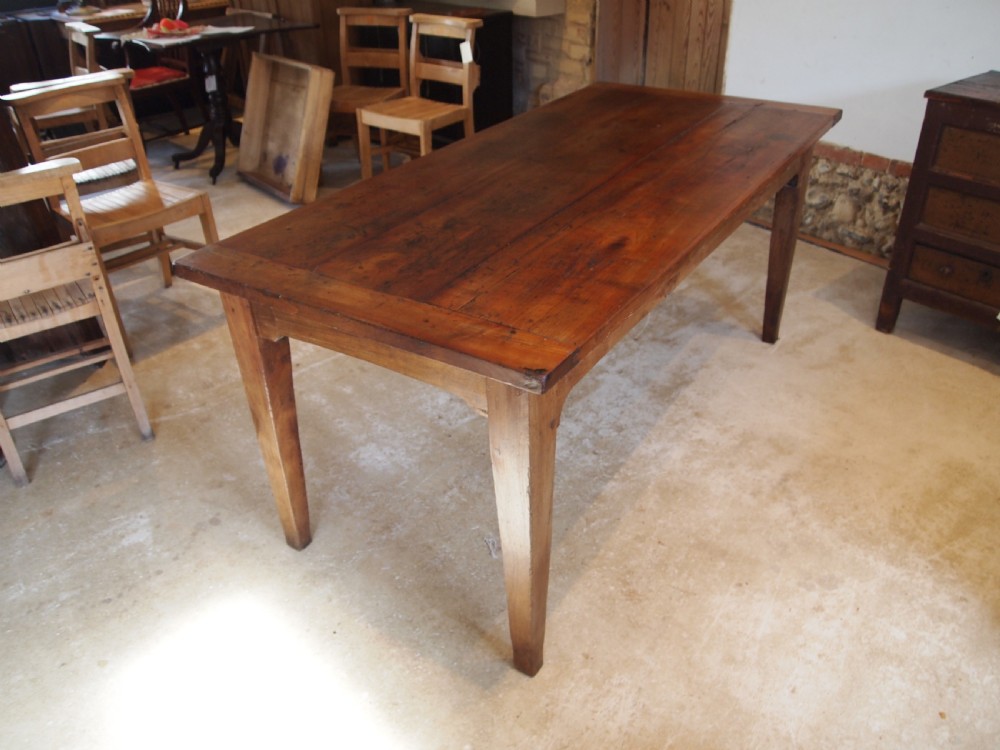 Table French Cherry wood refectory farmhouse dining c1850 View XIII