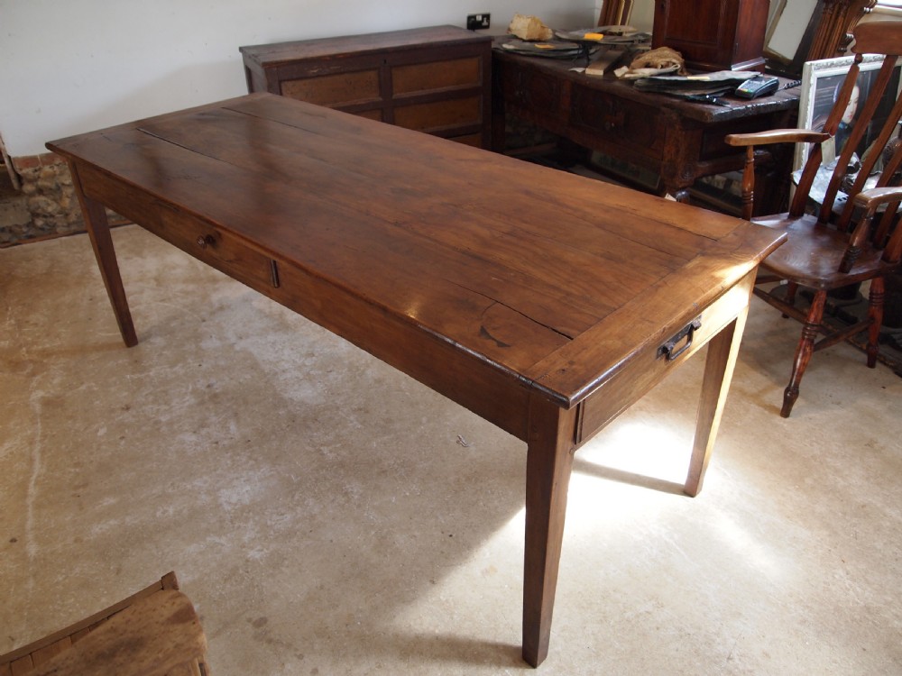 Table French Cherry wood refectory farmhouse dining c1860