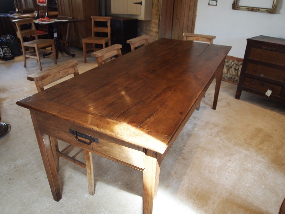 Table French Cherry wood refectory farmhouse dining c1860 View V