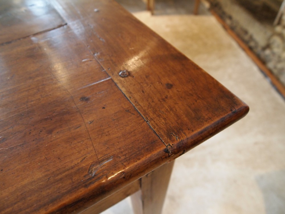 Table French Cherry wood refectory farmhouse dining c1860 View X
