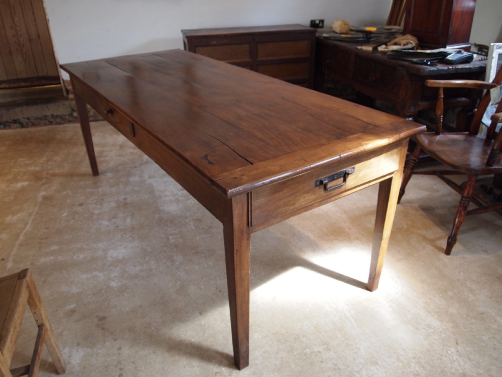 Table French Cherry wood refectory farmhouse dining c1860 View XI