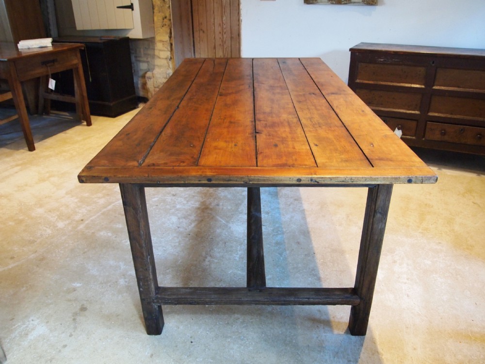 Table refectory dining farmhouse French Cherry and Chestnut c1800 View IV