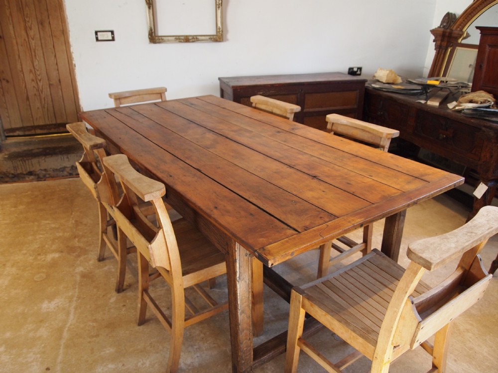 Table refectory dining farmhouse French Cherry and Chestnut c1800 View V