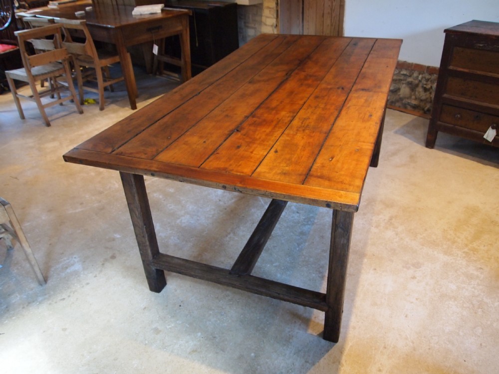 Table refectory dining farmhouse French Cherry and Chestnut c1800 View VII