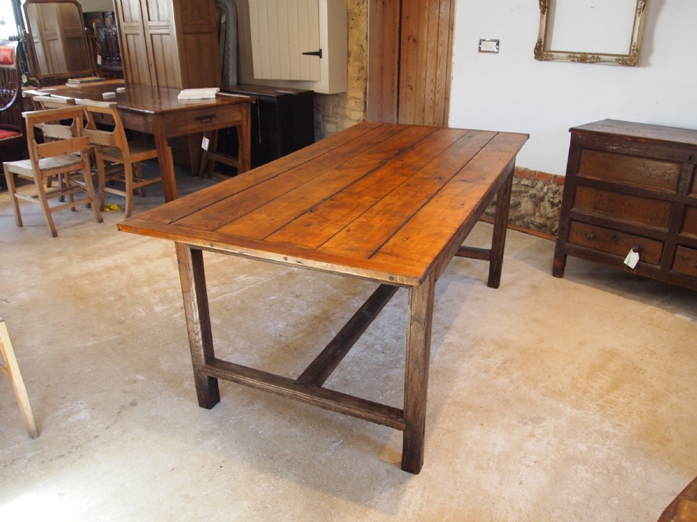 Table refectory dining farmhouse French Cherry and Chestnut c1800 View XI