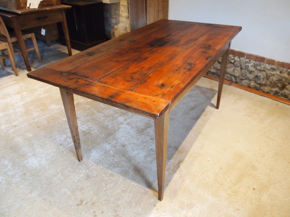 Table French refectory dining farmhouse Cherry Wood c1830 View IV