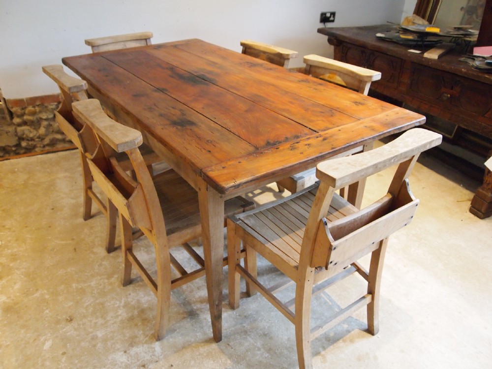 Table French refectory dining farmhouse Cherry Wood c1830 View VI