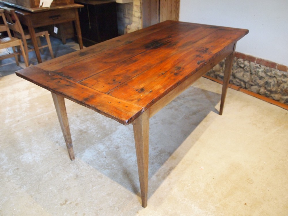 Table French refectory dining farmhouse Cherry Wood c1830 View X