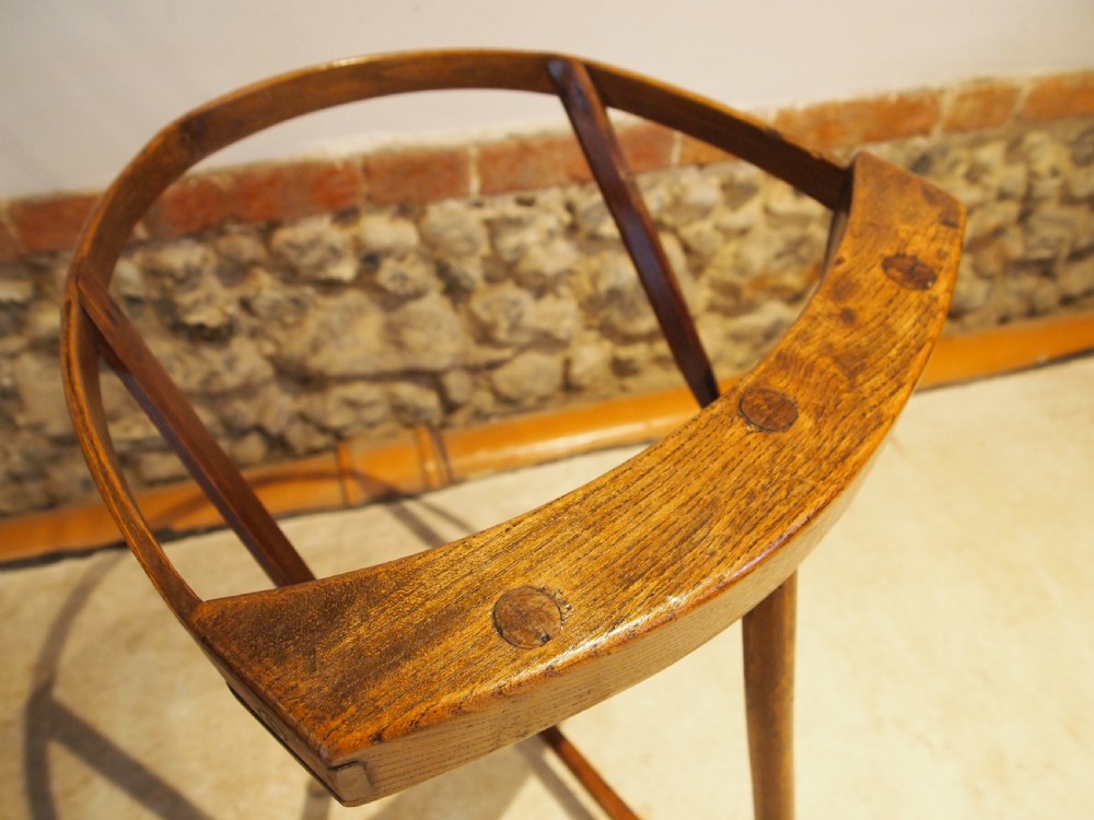 Very Rare 19th c Lace makers Pillow Stand Ash Elm c1850 View III