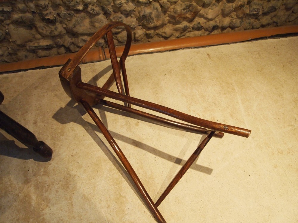 Very Rare 19th c Lace makers Pillow Stand Ash Elm c1850 View IV