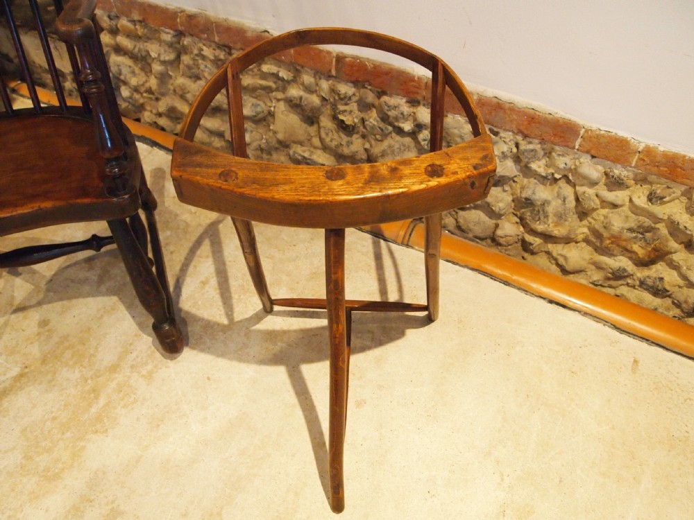Very Rare 19th c Lace makers Pillow Stand Ash Elm c1850 View VI