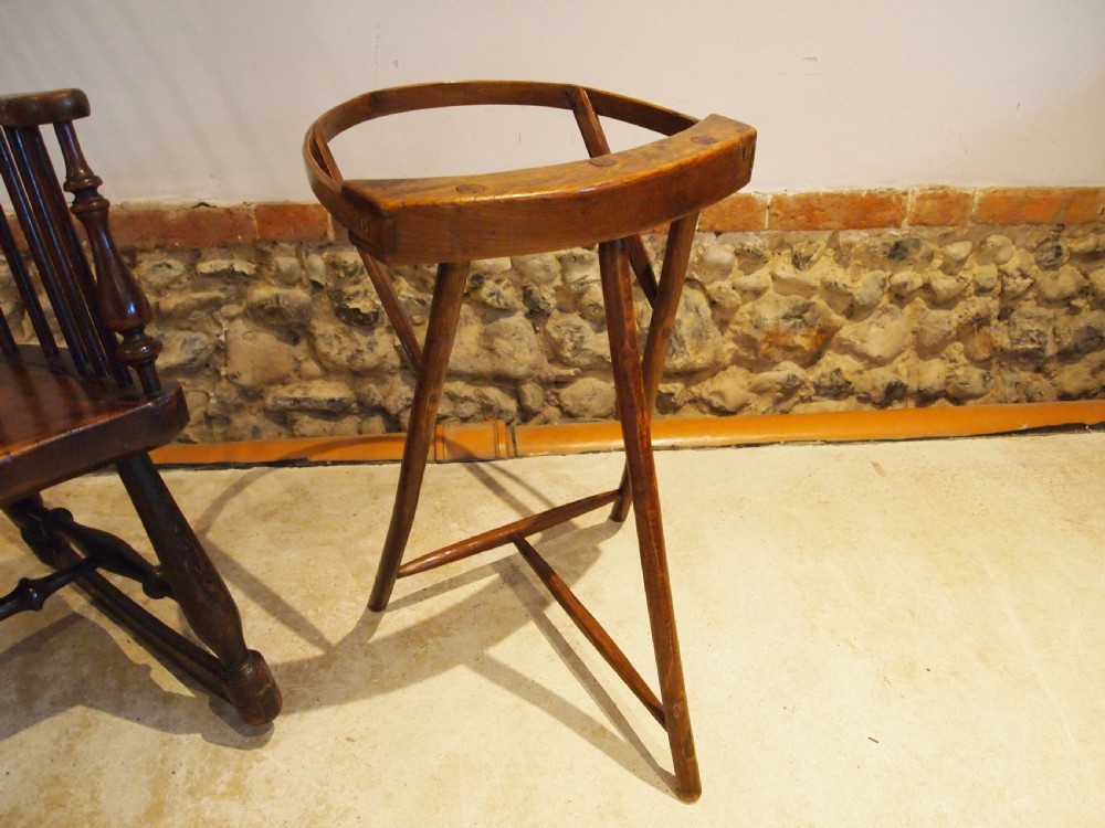 Very Rare 19th c Lace makers Pillow Stand Ash Elm c1850 View VII