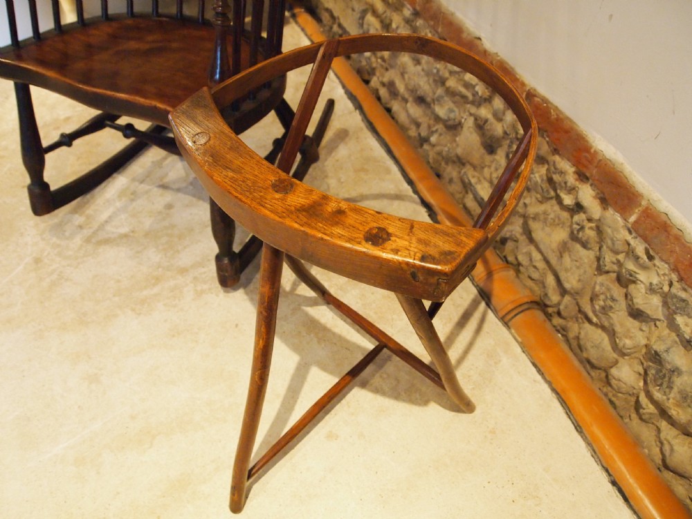 Very Rare 19th c Lace makers Pillow Stand Ash Elm c1850 View VIII