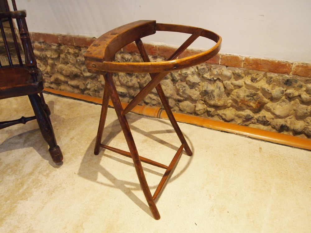 Very Rare 19th c Lace makers Pillow Stand Ash Elm c1850 View IX