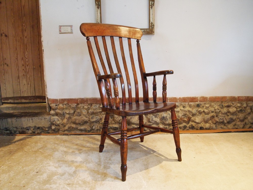 Chair stunning Grandfather Windsor armchair Beech and Elm Victorian c1870 View III