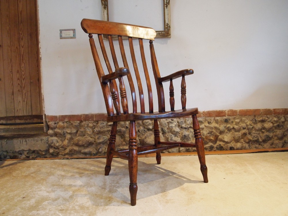 Chair stunning Grandfather Windsor armchair Beech and Elm Victorian c1870 View VI