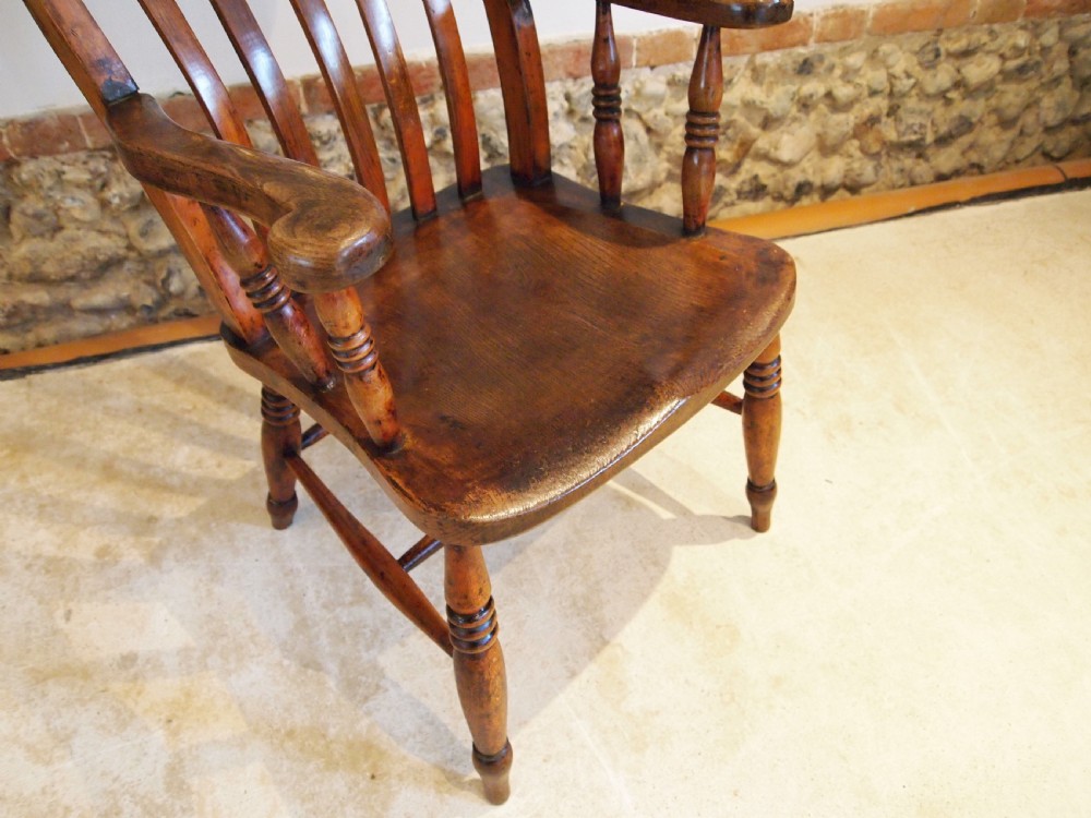 Chair stunning Grandfather Windsor armchair Beech and Elm Victorian c1870 View VII