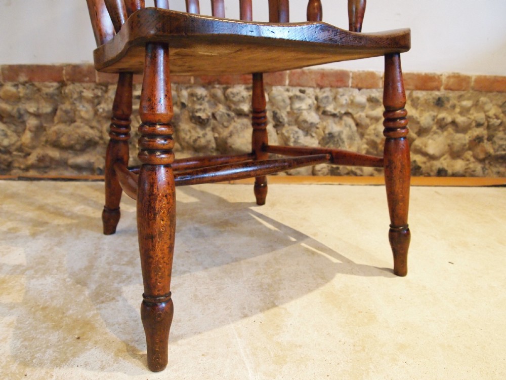 Chair stunning Grandfather Windsor armchair Beech and Elm Victorian c1870 View IX