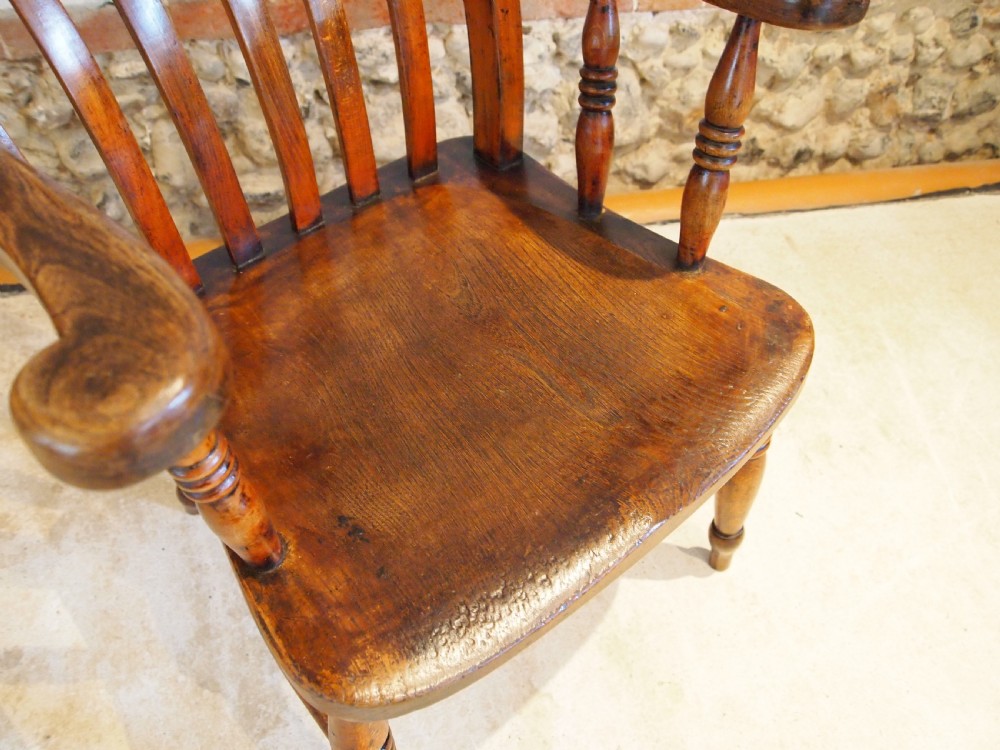Chair stunning Grandfather Windsor armchair Beech and Elm Victorian c1870 View XIII