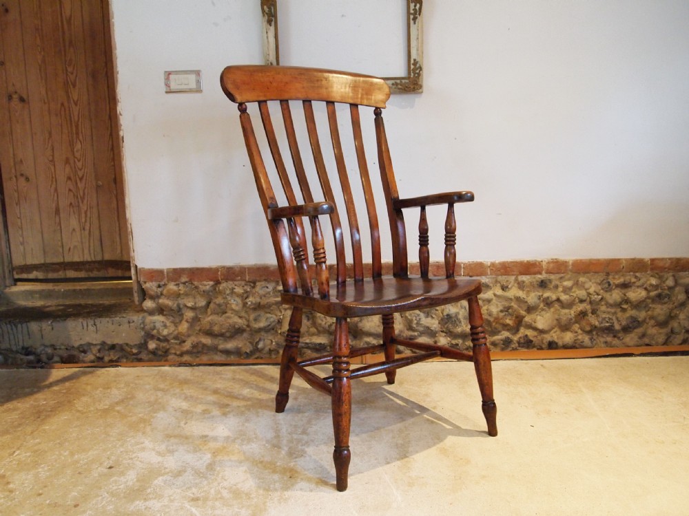 Chair stunning Grandfather Windsor armchair Beech and Elm Victorian c1870 View XV