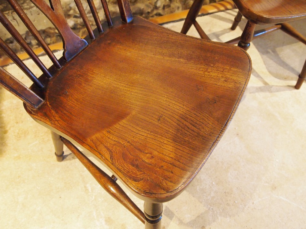 Chairs Windsor Ash and Elm kitchen dining George IV  four c1820 View V