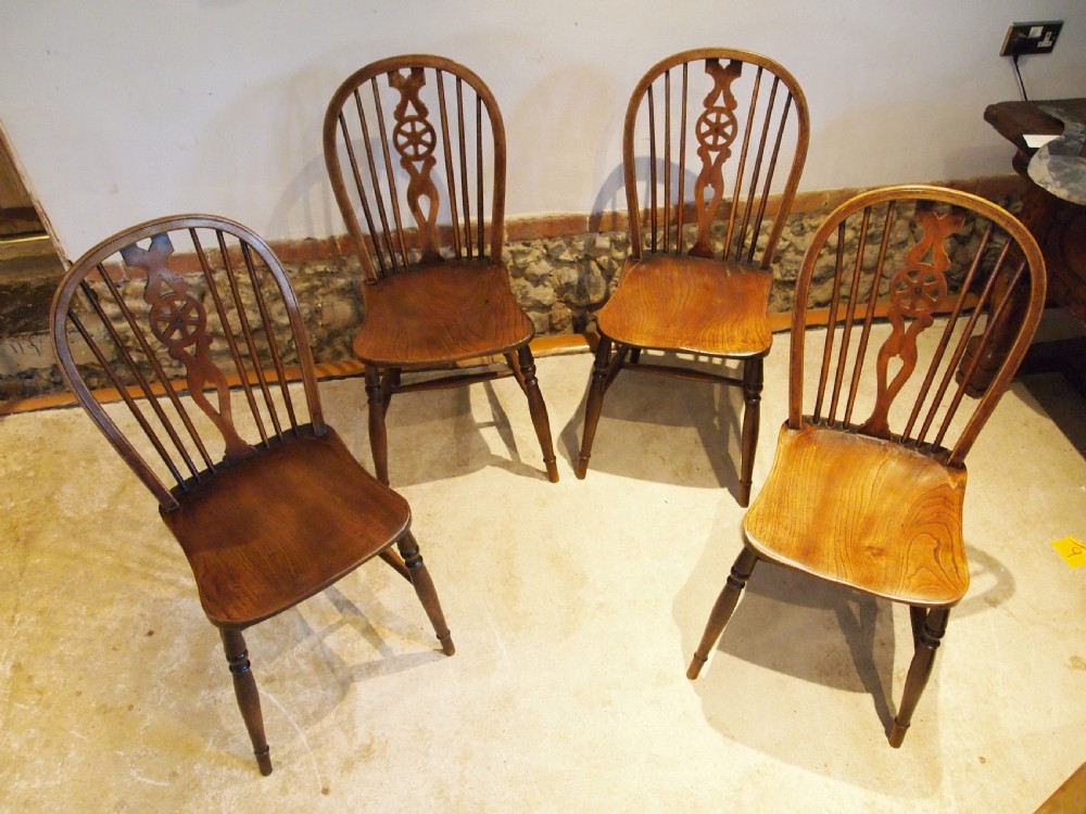 Chairs Windsor Ash and Elm kitchen dining George IV  four c1820 View IX