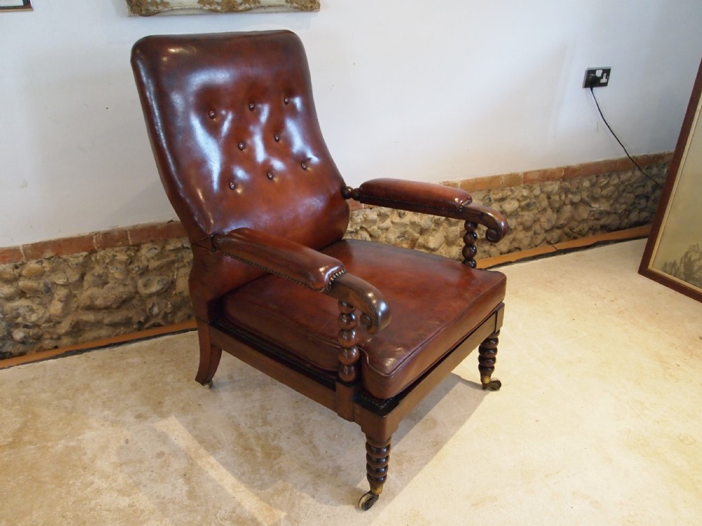Chair rare beautiful Regency Rosewood bergere library armchair c1820