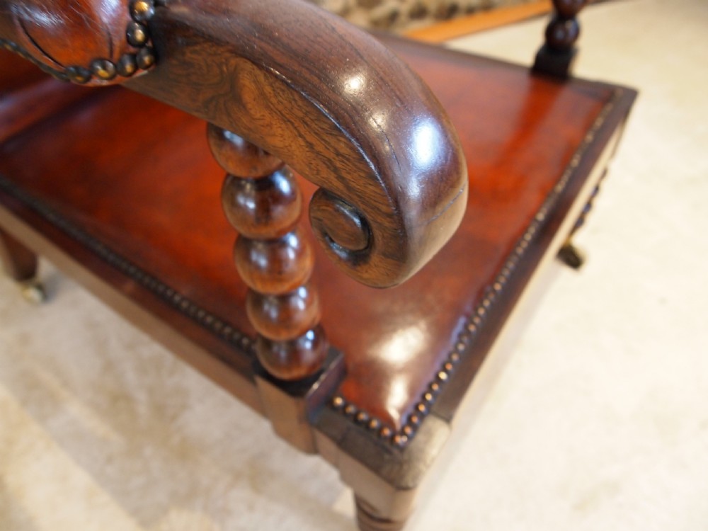 Chair rare beautiful Regency Rosewood bergere library armchair c1820 View III