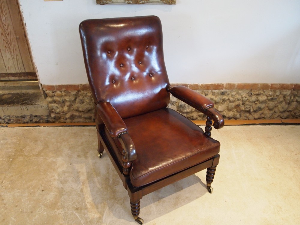 Chair rare beautiful Regency Rosewood bergere library armchair c1820 View IV