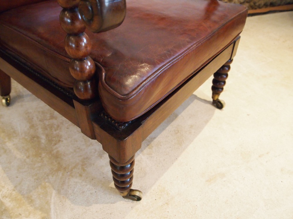 Chair rare beautiful Regency Rosewood bergere library armchair c1820 View V