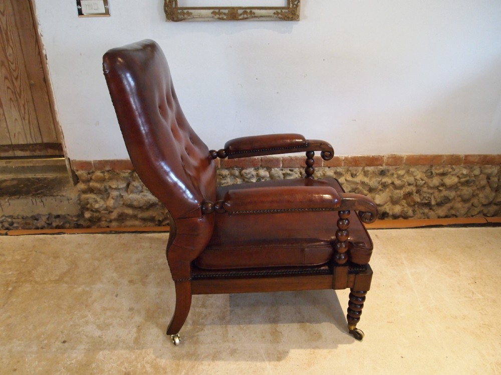 Chair rare beautiful Regency Rosewood bergere library armchair c1820 View VI