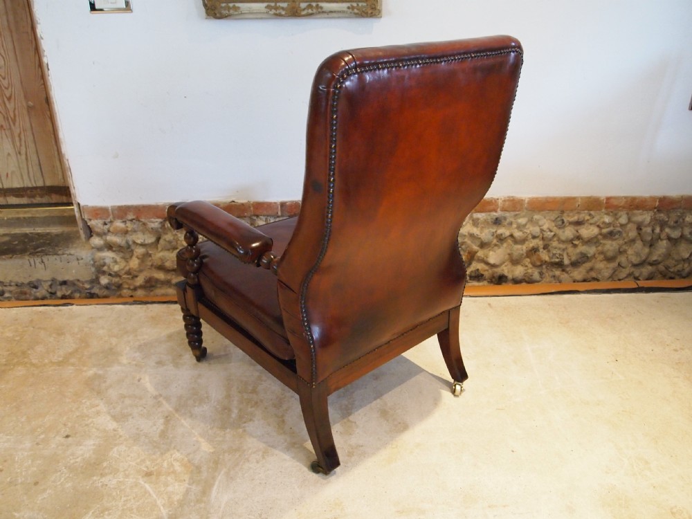 Chair rare beautiful Regency Rosewood bergere library armchair c1820 View VIII