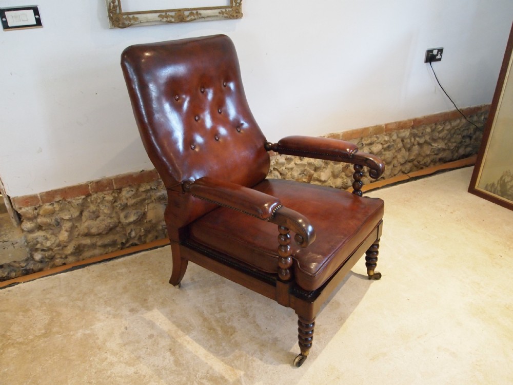Chair rare beautiful Regency Rosewood bergere library armchair c1820 View XII