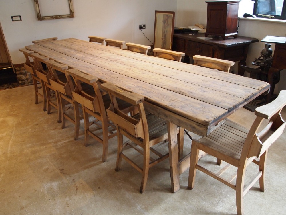 Table stunning French harvest refectory dining farmhouse c1890