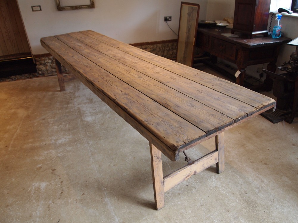 Table stunning French harvest refectory dining farmhouse c1890 View IV